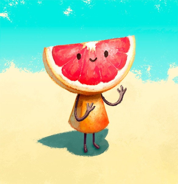 grapefruit cartoon