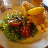 Battered Fish with Salad